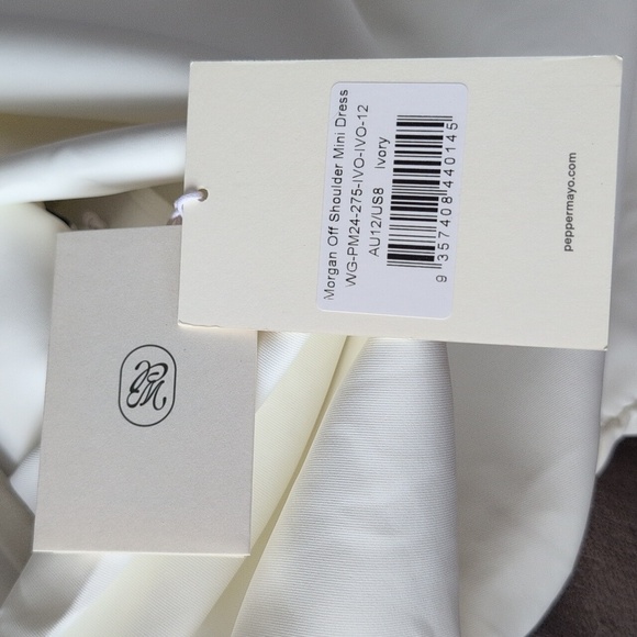 New Peppermayo Exclusive - Morgan Off Shoulder Mini Dress - Ivory - Picture 7 of 7
